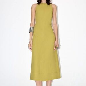 Zara Sleeveless Olive Midi Dress